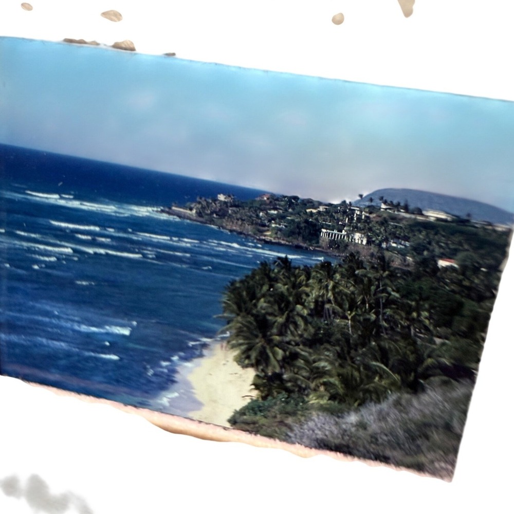 Vintage 35mm Film Slide Tropical Coastline Hawaii Ocean Beach